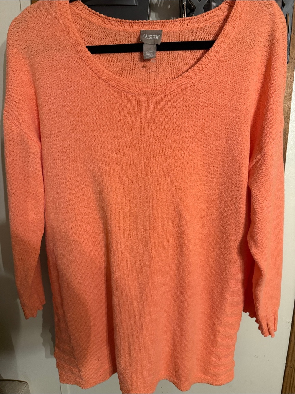 Chico's Beautiful Coral Knit Women's Sweater Size M